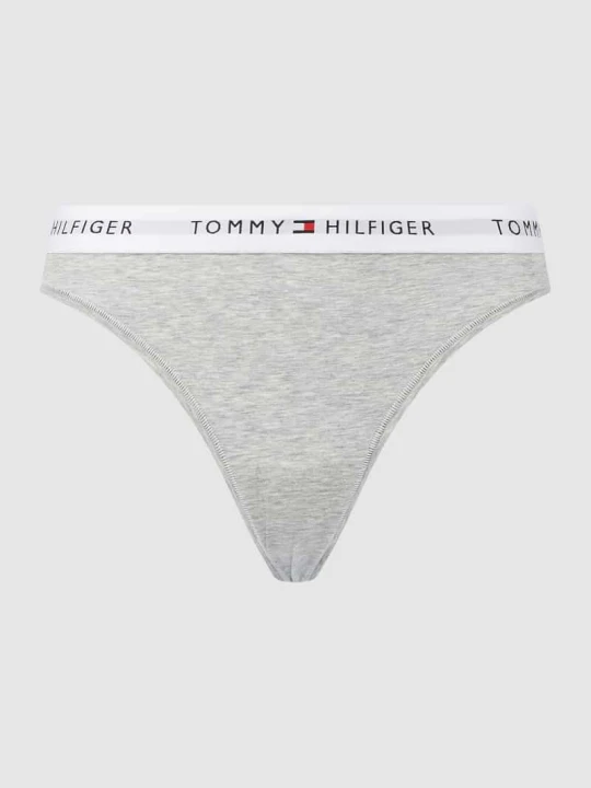 Zdjęcie produktu Stringi z bawełny Tommy Hilfiger Jasnoszary melanż