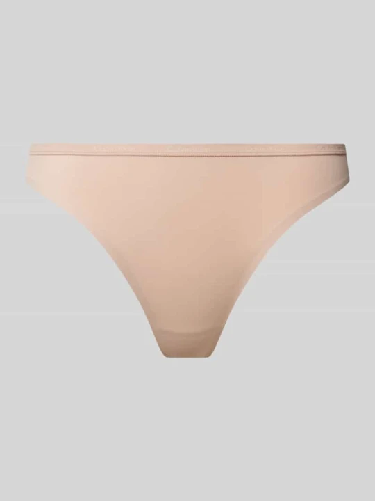 Zdjęcie produktu Stringi z elastycznym pasem Calvin Klein Beżowy