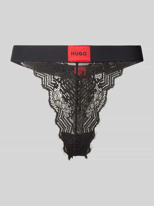 Zdjęcie produktu Stringi z elastycznym pasem Hugo Czarny