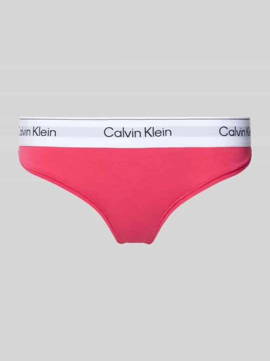 Zdjęcie produktu Stringi z elastycznym paskiem z logo Calvin Klein Mocnoróżowy