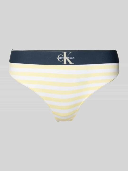 Zdjęcie produktu Stringi z elastycznym pasem z logo Calvin Klein Jasnożółty