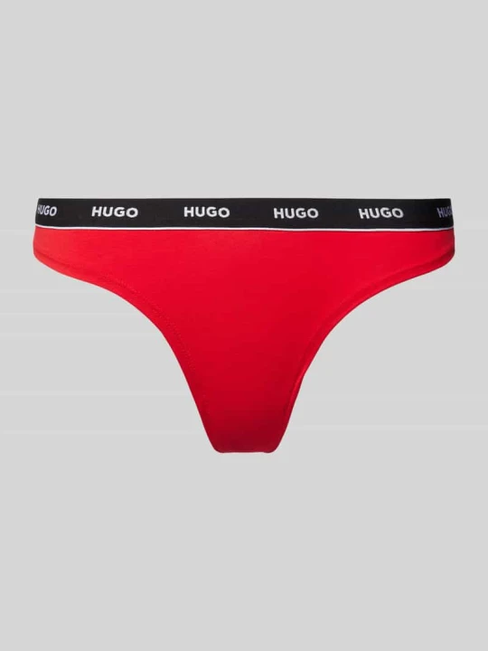 Zdjęcie produktu Stringi z elastycznym pasem z logo model ‘Carousel’ Hugo Czerwony
