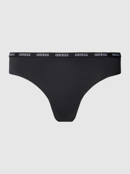 Zdjęcie produktu Stringi z elastycznym paskiem z logo model ‘DARCEY BRAZILIAN’ Guess Czarny