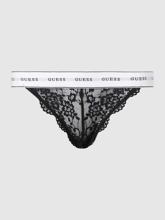 Zdjęcie produktu Stringi z koronką model ‘BELLE BRAZILIAN’ Guess Czarny