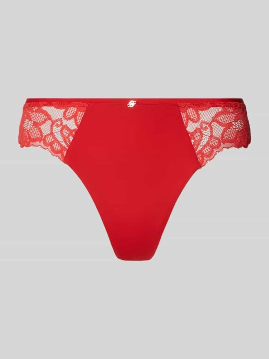 Zdjęcie produktu Stringi z koronką model ‘THONG_BLOSSOM’ Boss Czerwony