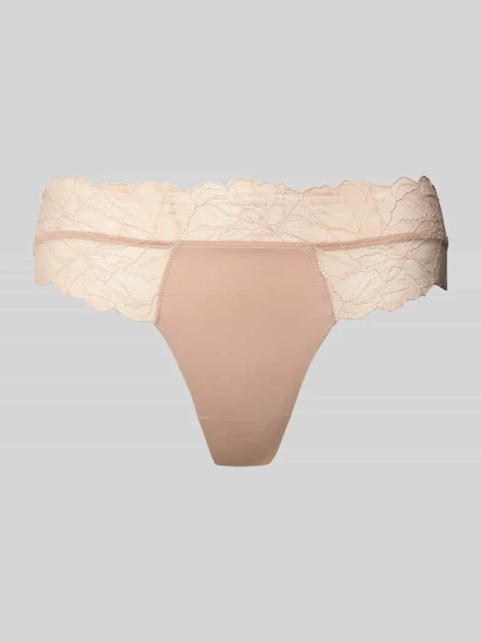 Zdjęcie produktu Stringi z koronki Calvin Klein Beżowy
