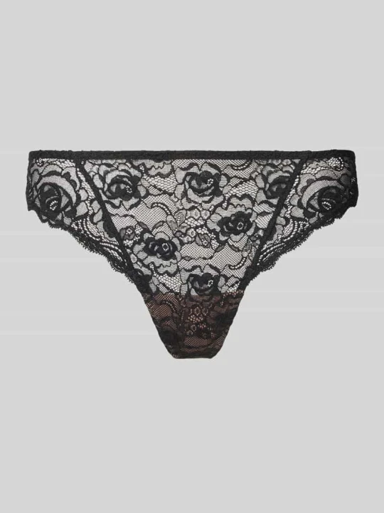 Zdjęcie produktu Stringi z koronki model ‘Cyrile’ MARIE JO Metaliczny czarny