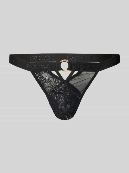 Zdjęcie produktu Stringi z koronki model ‘Pure Seduction’ WOH Czarny