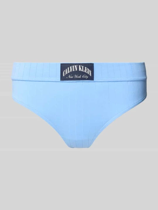 Zdjęcie produktu Stringi z mieszanka bawełny model 'THONG' Calvin Klein Niebieski