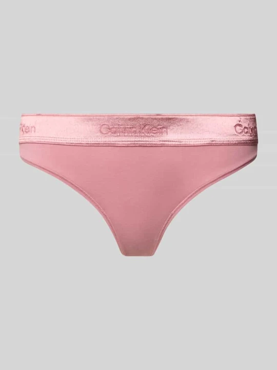 Zdjęcie produktu Stringi z mieszanki bawełny Calvin Klein Różowawy