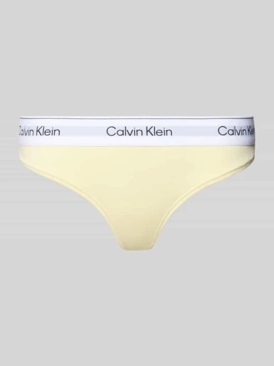 Zdjęcie produktu Stringi z mieszanki bawełny Calvin Klein Jasnożółty