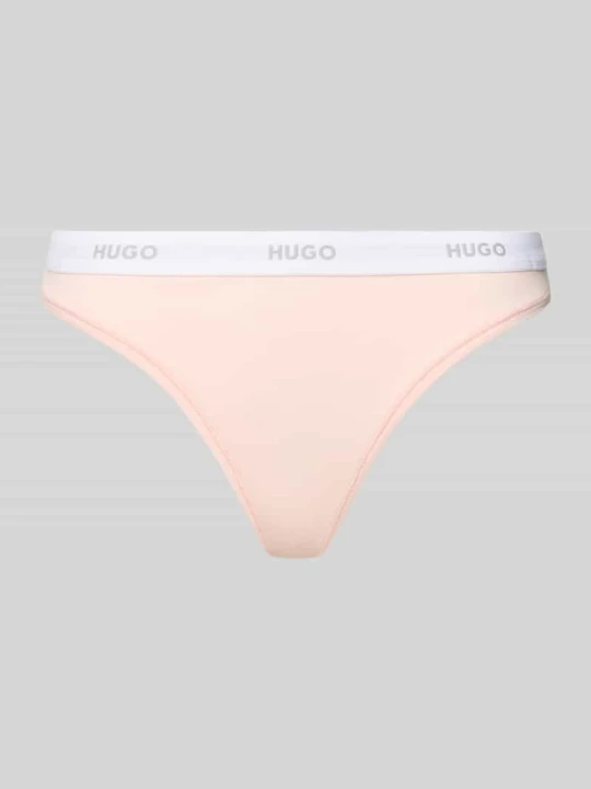Zdjęcie produktu Stringi z mieszanki bawełny model ‘HUGO ID THONG’ Różowy