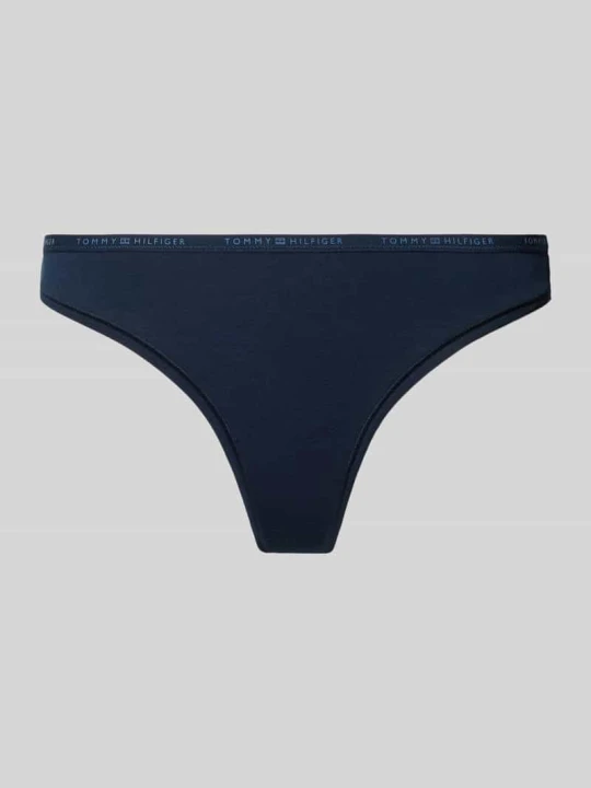 Zdjęcie produktu Stringi z mieszanki bawełny Tommy Hilfiger Granatowy