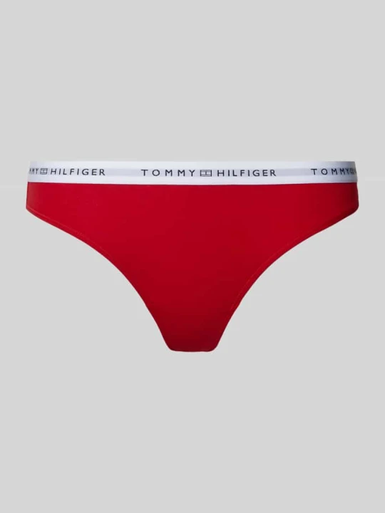 Zdjęcie produktu Stringi z mieszanki bawełny Tommy Hilfiger Czerwony