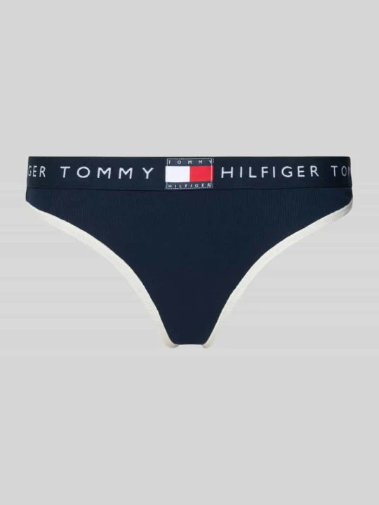 Zdjęcie produktu Stringi z mieszanki bawełny Tommy Hilfiger Ciemnoniebieski