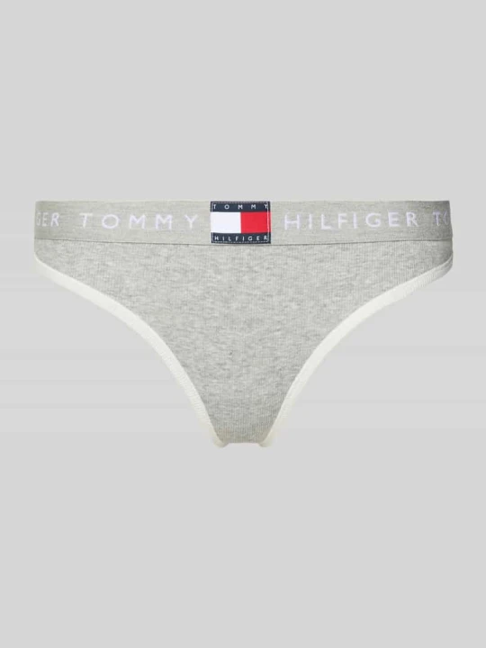 Zdjęcie produktu Stringi z mieszanki bawełny Tommy Hilfiger Jasnoszary