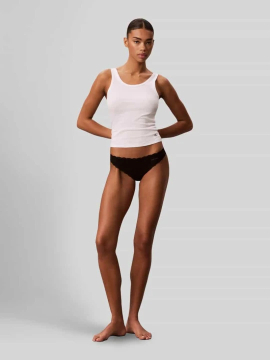 Zdjęcie produktu Stringi z mieszanki bawełny w zestaw 2 szt. Calvin Klein Czarny