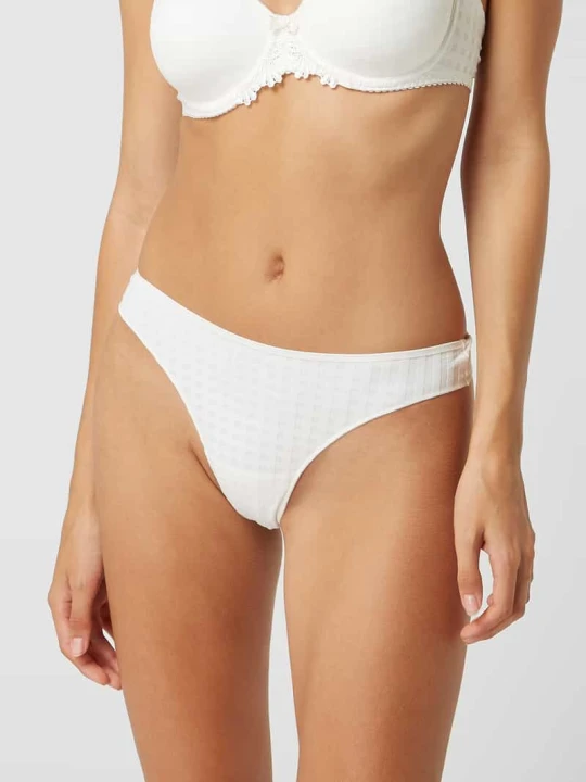 Zdjęcie produktu Stringi z fakturowanym wzorem model ‘Avero Thong’ MARIE JO Złamany biały