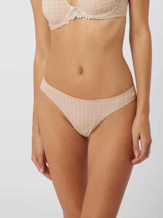 Zdjęcie produktu Stringi z fakturowanym wzorem model ‘Avero Thong’ MARIE JO Beżowy