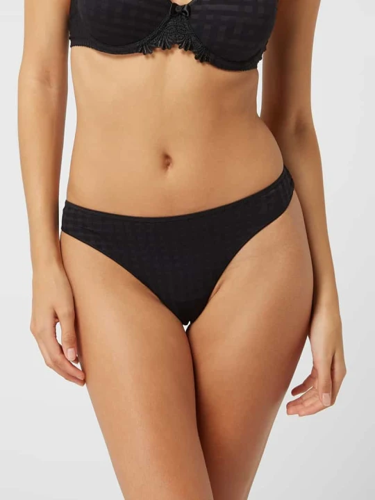 Zdjęcie produktu Stringi z fakturowanym wzorem model ‘Avero Thong’ MARIE JO Czarny