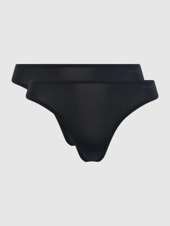 Zdjęcie produktu Stringi z mikrowłókna w zestawie 2 szt. SKINY Czarny