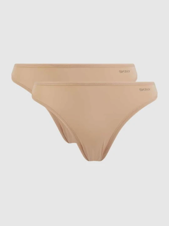 Zdjęcie produktu Stringi z mikrowłókna w zestawie 2 szt. SKINY Beżowy