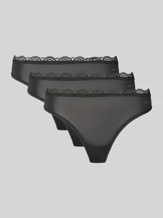 Zdjęcie produktu Stringi z nadrukiem z logo Calvin Klein Czarny