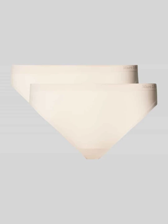 Zdjęcie produktu Stringi z nadrukiem z logo w zestaw 2 szt. Marc O'Polo Beżowy