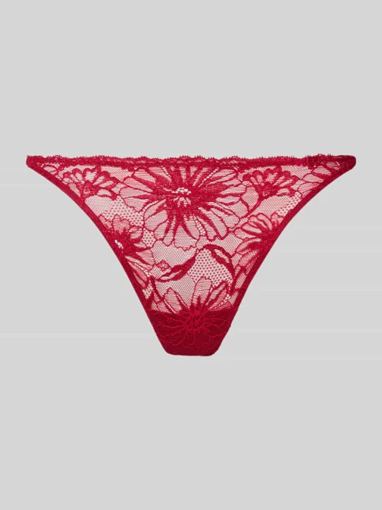 Zdjęcie produktu Stringi z półprzezroczystym wzorem z koronki Tommy Hilfiger Czerwony