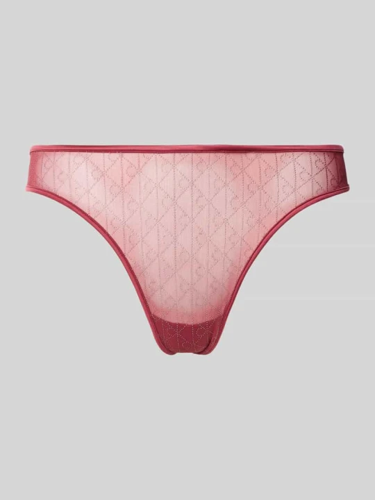 Zdjęcie produktu Stringi z transparentną wstawką z siateczki Calvin Klein Bordowy