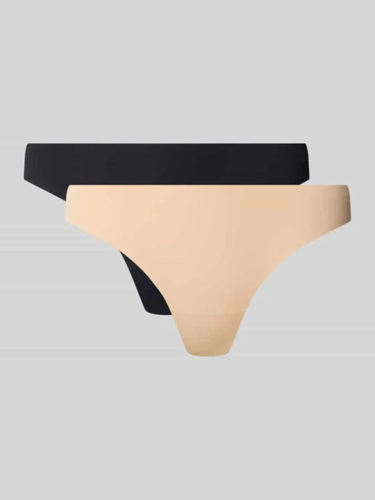 Zdjęcie produktu Stringi z wytłaczanym logo w zestaw 2 szt. Jake*s Orzechowy