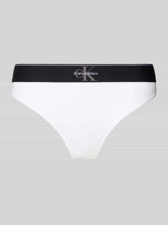 Zdjęcie produktu Stringi z Wzór z logo Calvin Klein Biały