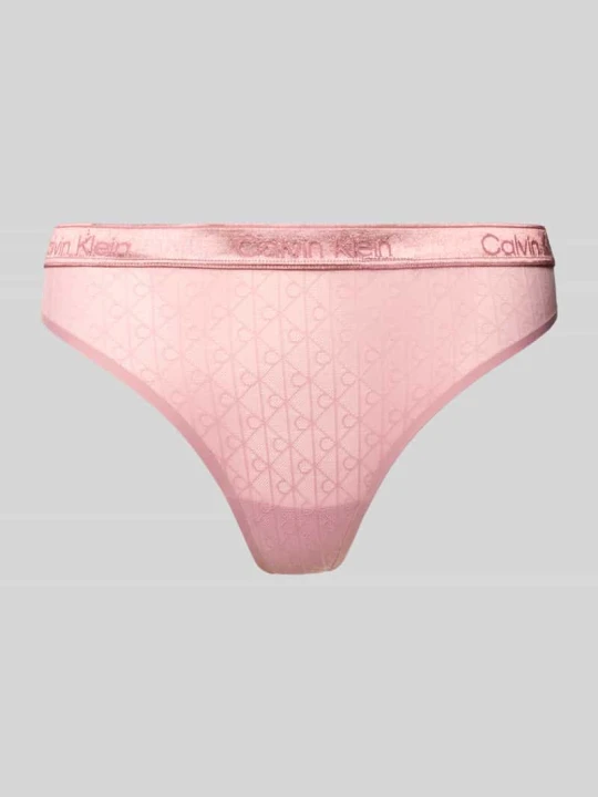 Zdjęcie produktu Stringi z Wzór z logo Calvin Klein Różowawy