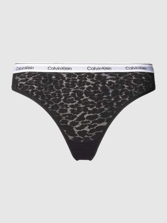 Zdjęcie produktu Stringi ze zwierzęcym nadrukiem Calvin Klein Czarny