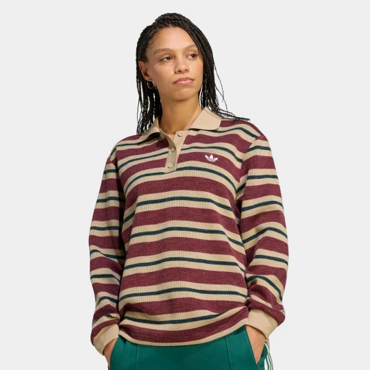 Zdjęcie produktu Stripe Knitted Polo adidas Originals czerwony