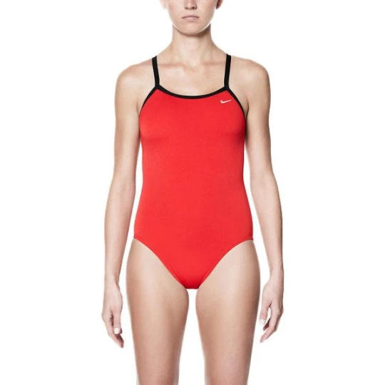 Zdjęcie produktu Strój kąpielowy damski Poly Solid Racerback One Piece Nike Swim Czerwony