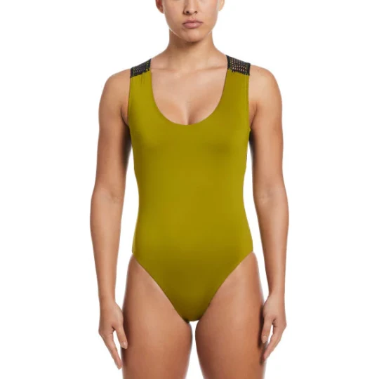 Zdjęcie produktu Strój kąpielowy damski Wild Keyhole Back Nike Swim Zielony