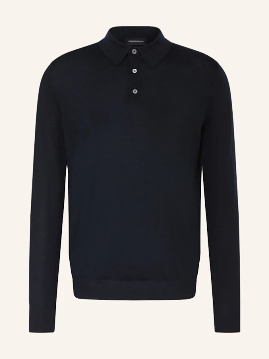 Zdjęcie produktu Strokesman's Koszulka Polo Z Dzianiny blau GRANATOWY