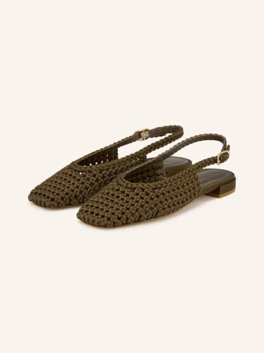 Zdjęcie produktu Stuart Weitzman Baleriny Z Paskiem Marina gruen OLIWKOWY