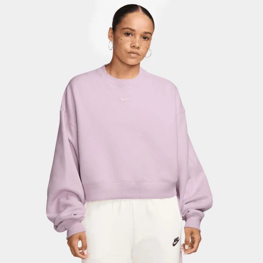 Zdjęcie produktu Studio Fleece Oversized Cropped Crew Nike różowy