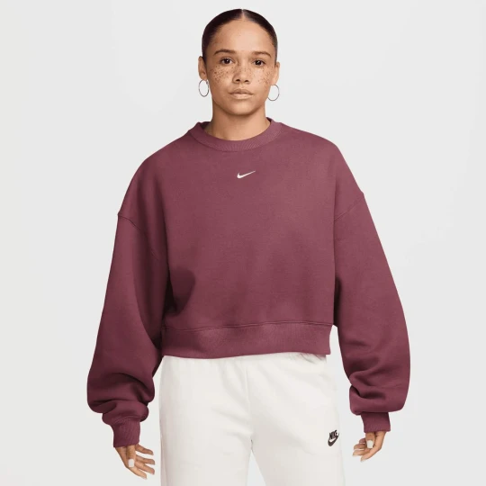 Zdjęcie produktu Studio Fleece Oversized Cropped Crew Nike czerwony
