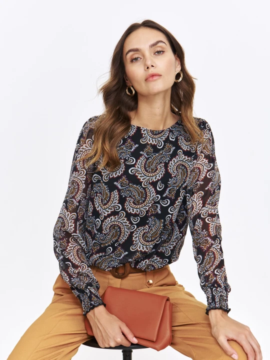 Zdjęcie produktu Stylowa bluzka z wzorem paisley TOP SECRET Czarny