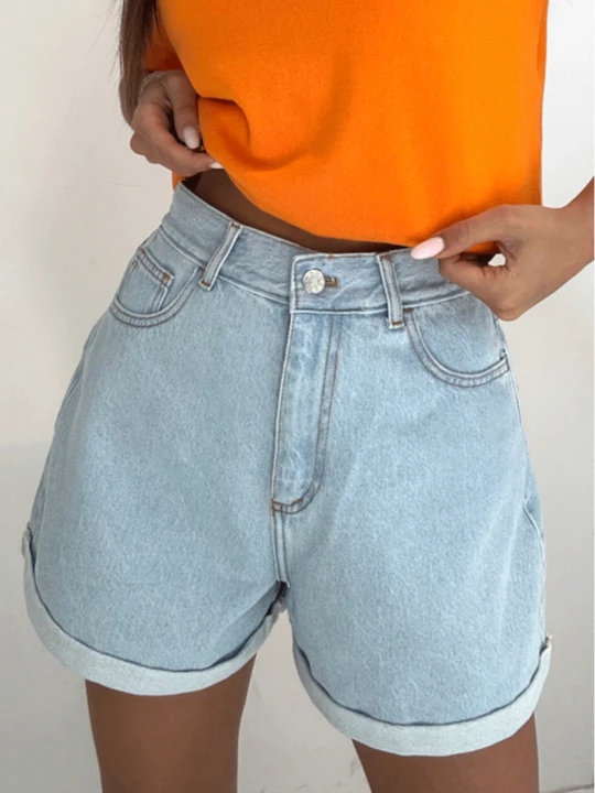 Zdjęcie produktu Stylowe spodenki jeansowe CERII - niebieskie  magmac 