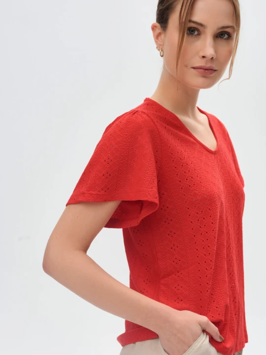 Zdjęcie produktu Stylowy top w czerwonym kolorze Greenpoint