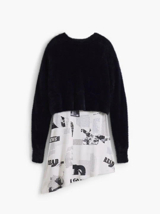 Zdjęcie produktu Sukienka 2 w 1 gazeta Desigual czarny