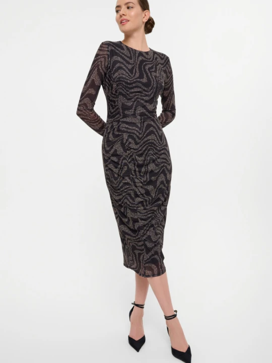Zdjęcie produktu Sukienka bodycon z delikatnym wzorem Greenpoint czarny