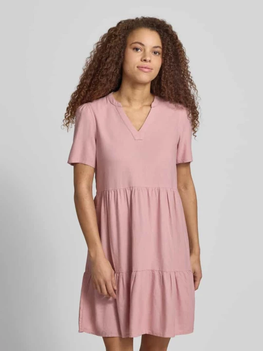 Zdjęcie produktu Sukienka casual w linii A z mieszanki wiskozy i lnu model 'TIRI-GOA' Only Jasnoróżowy