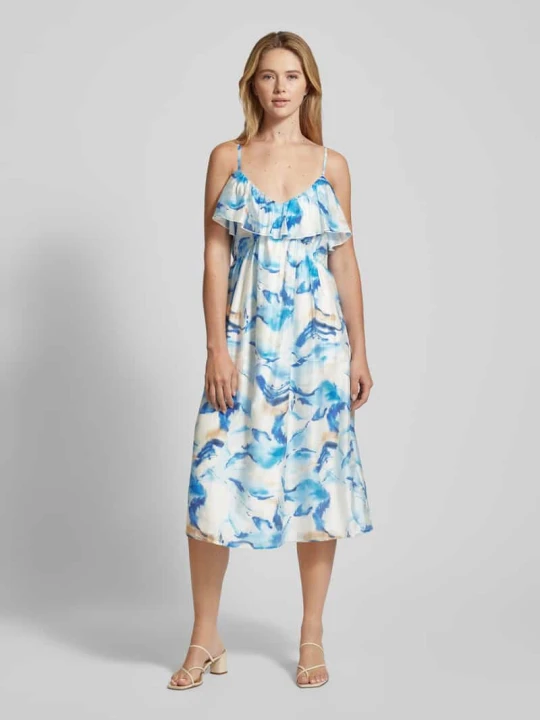 Zdjęcie produktu Sukienka casualowa midi na cienkich ramiączkach model ‘OSANA’ Vero Moda Niebieski