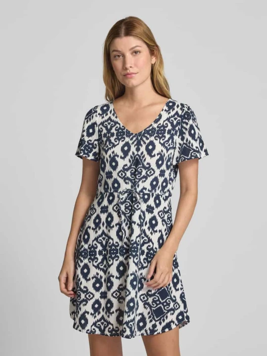 Zdjęcie produktu Sukienka casualowa mini z czystej wiskozy model ‘EASY JOY’ Vero Moda Granatowy