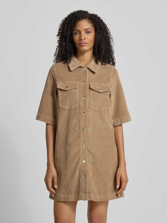 Zdjęcie produktu Sukienka casualowa o dopasowanym kroju z mieszanki bawełny model ‘FENJA’ Vero Moda Piaskowy